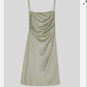 Danielle Bernstein Ruched Sage Slip Dress